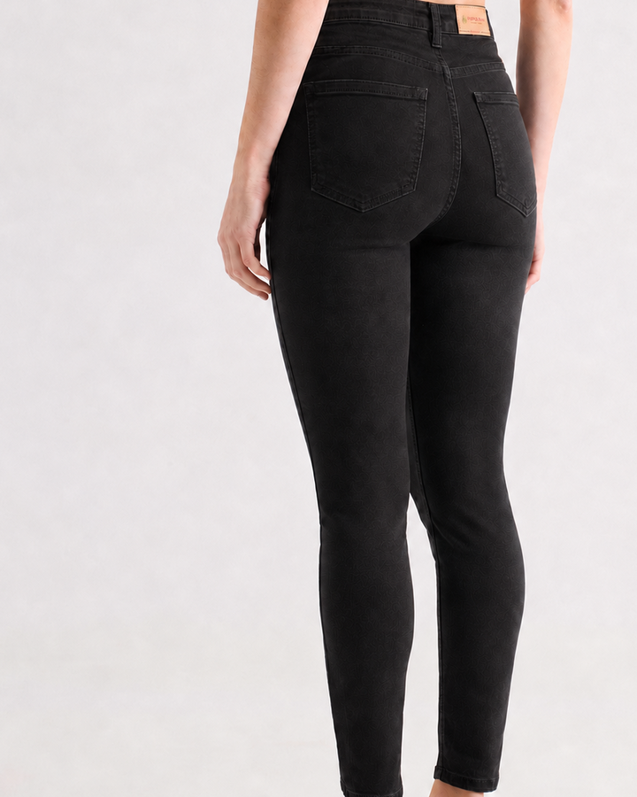 Jean Skinny Negro de Tiro Alto para Mujer - Purple Rain