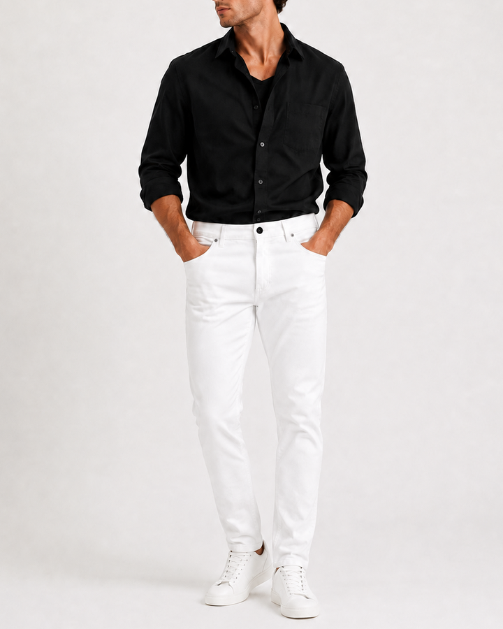 jean blanco slim fit hombre