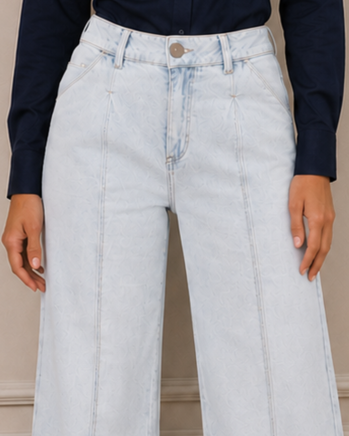 Jean Dama Wide Leg Azul Hielo