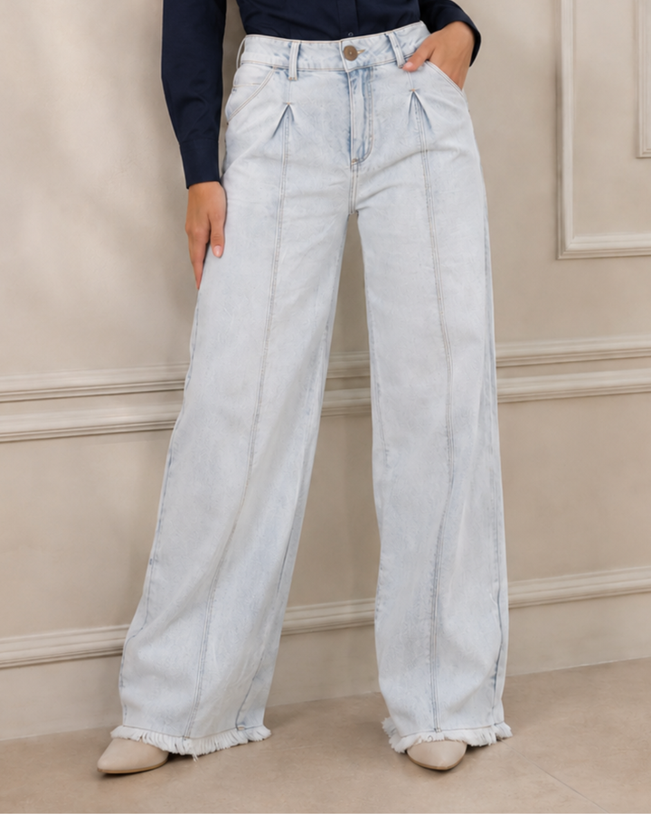 Jean Dama Wide Leg Azul Hielo