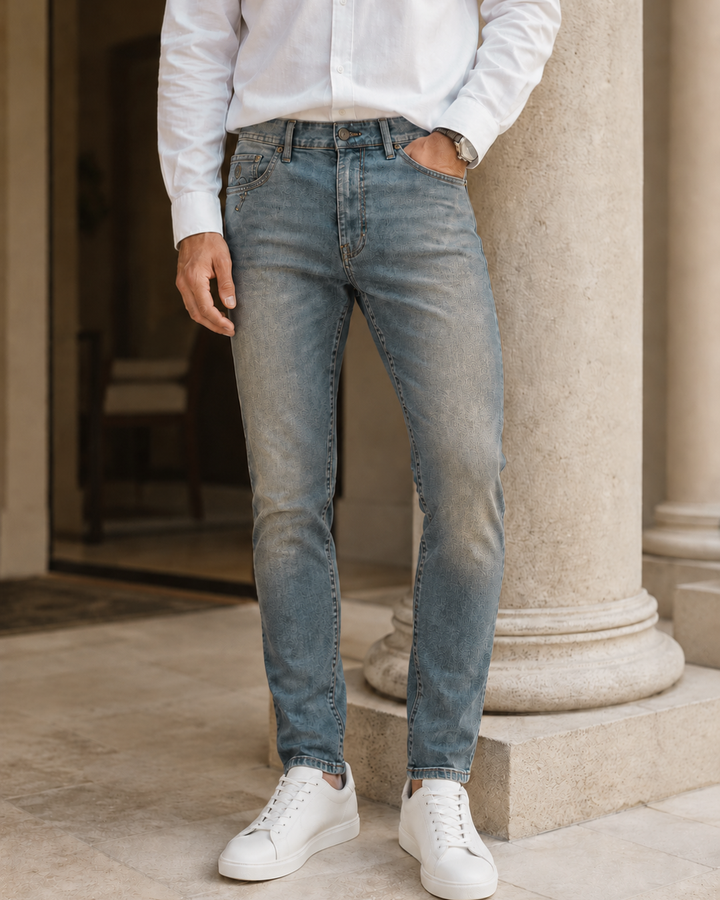 jean hombre vintage claro