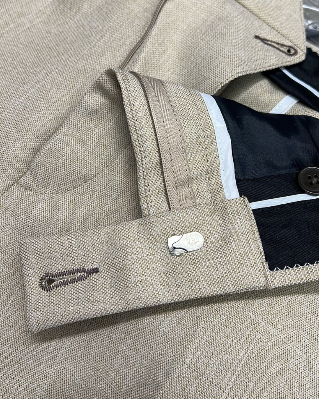 Pantalón Sastre Essential Fit Beige texturizado - Purple Rain