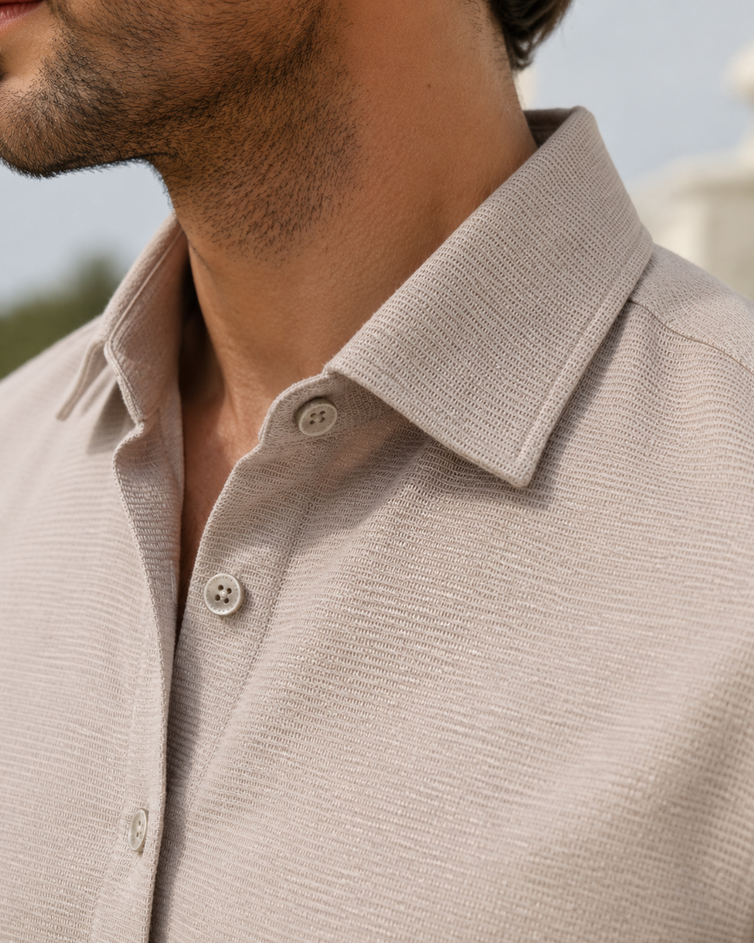 camisa tejido waffle