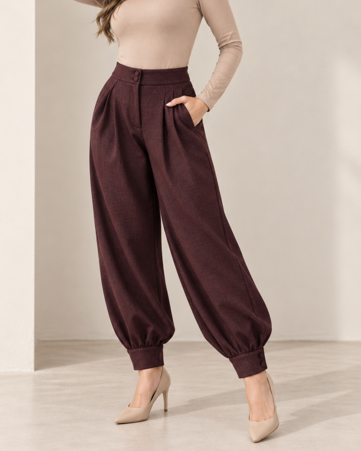 Pantalón Dama Balloon Texturizado Sastre