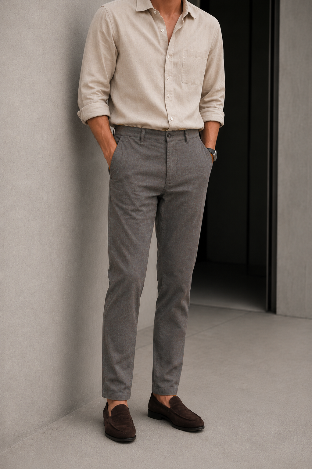 Drill Hombre Micropunto Premium Slim