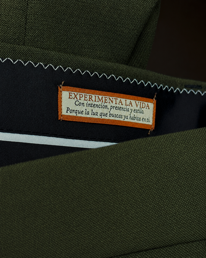 Pantalón Sastrero Textura Tipo Paño Verde