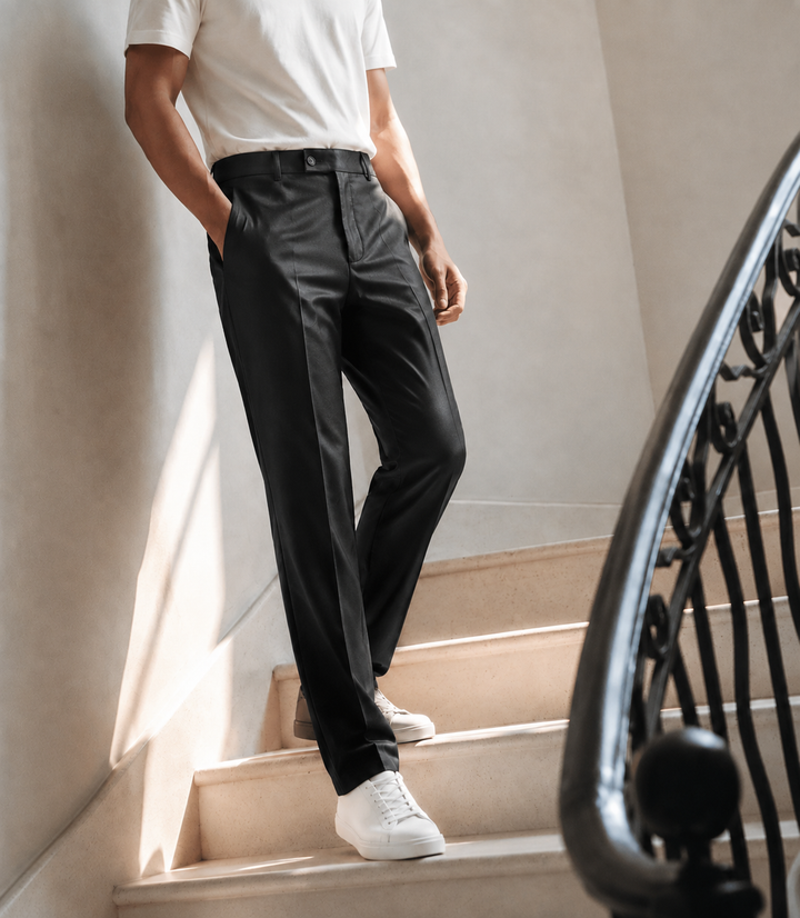 Pantalón Hombre pantalón sastrero  tencel Negro