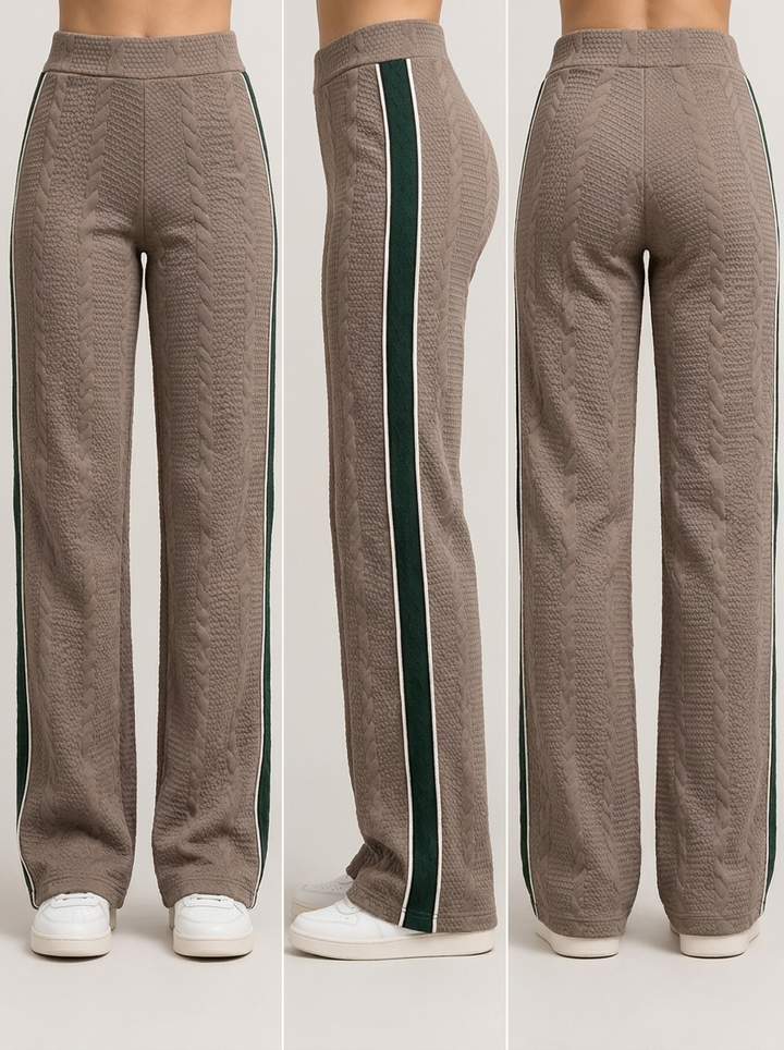 Pantalón Dama · Punto Trenzado con Cinta Lateral