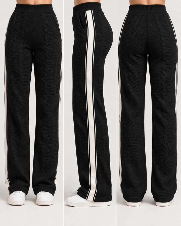 Pantalón Dama · Punto Trenzado con Cinta Lateral