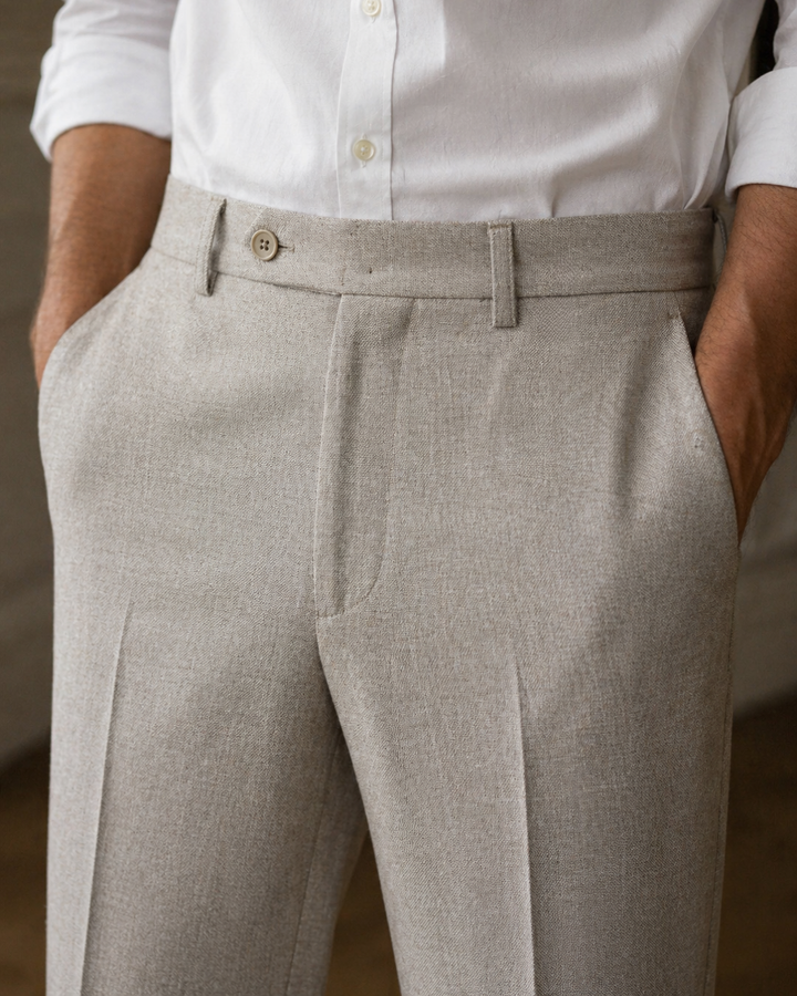 Pantalón Sastre Beige Claro Poliester - Purple Rain