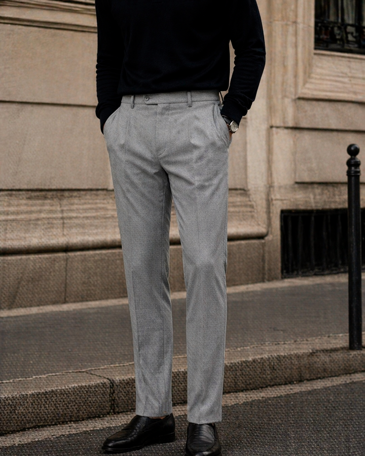Pantalón Sastre Gris Texturizado