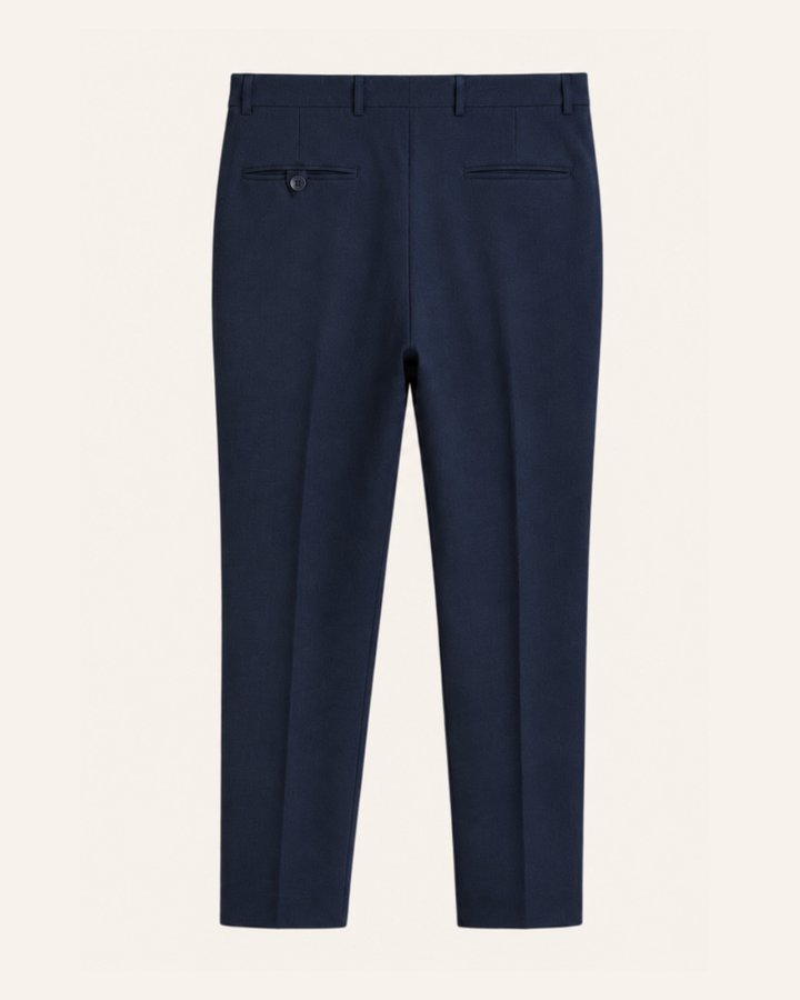 Pantalón Sastrero Textura Tipo Paño Azul Oscuro