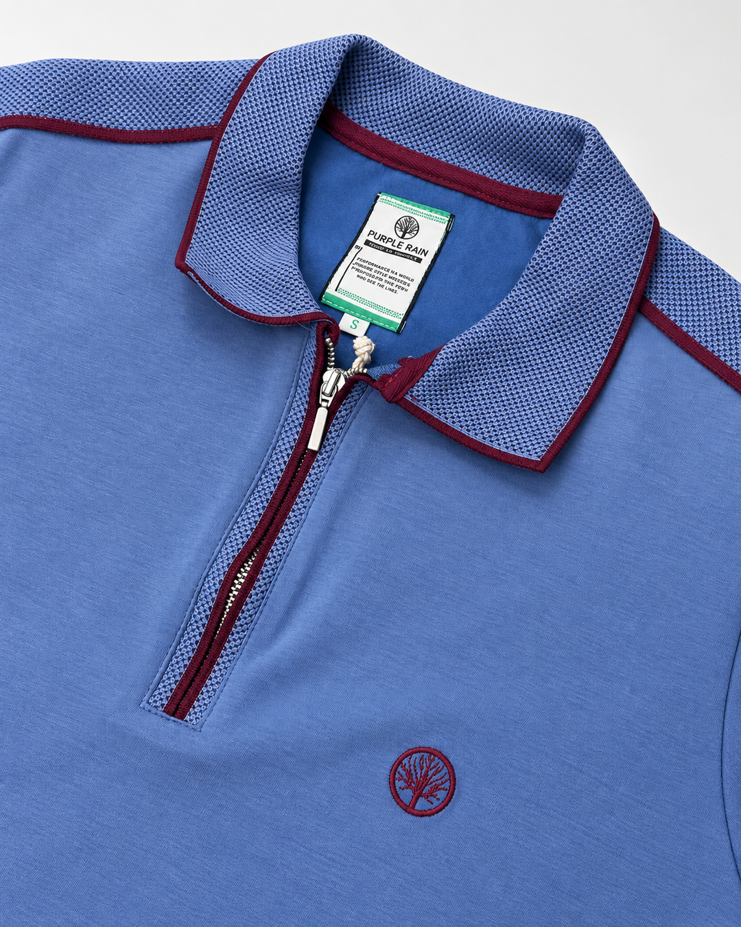 Polo Hombre Essential Zip Cuello Texturizado con Cremallera - Purple Rain