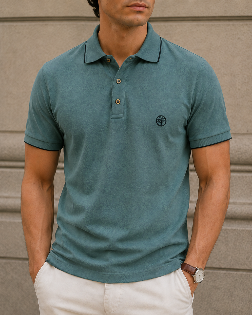 polo fit ajustado hombre