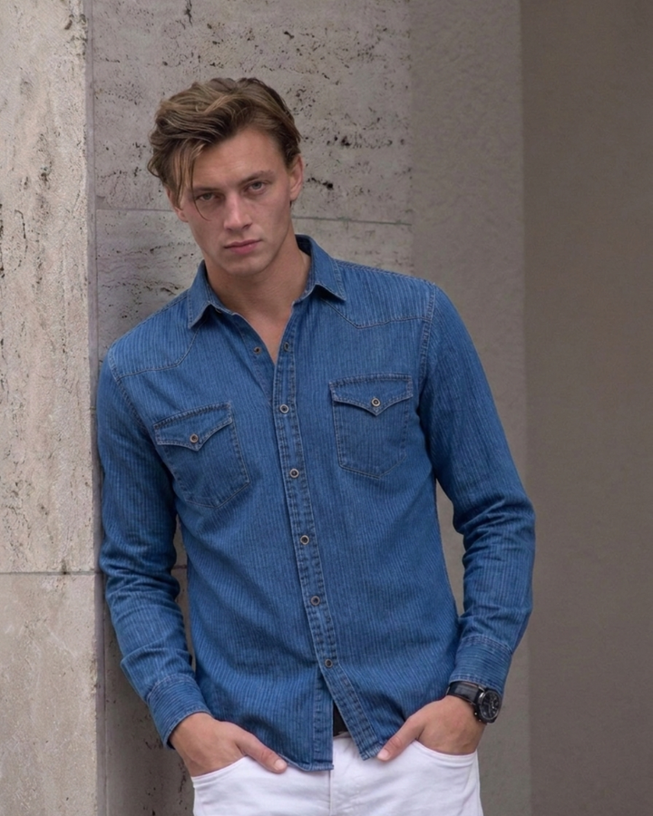 Camisa Denim Rayas