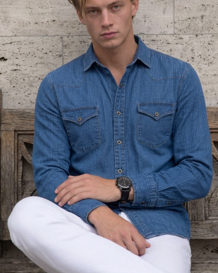 Camisa Denim Rayas