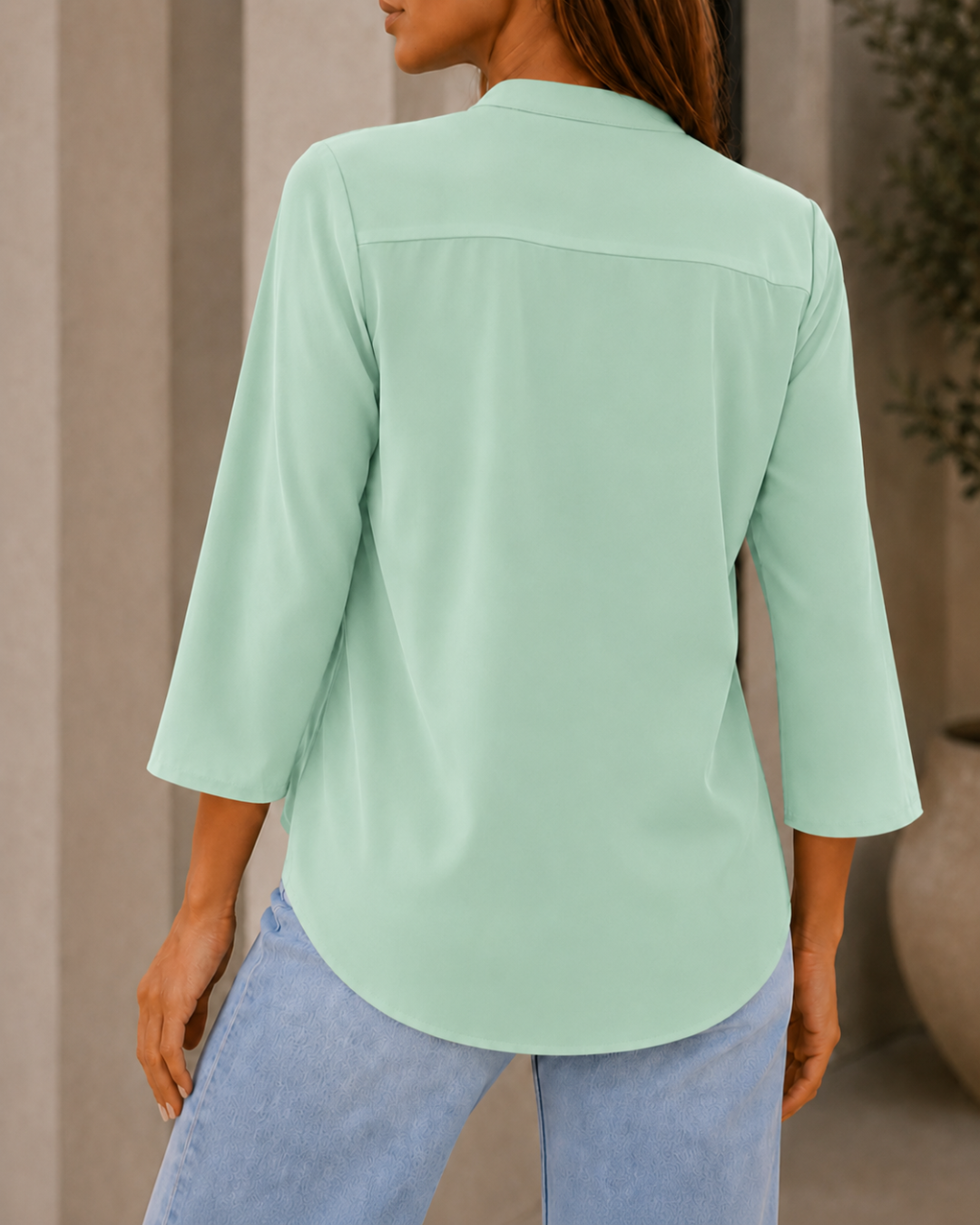 Blusa Dama Blusa Elegante Cuello V con Botones - Purple Rain