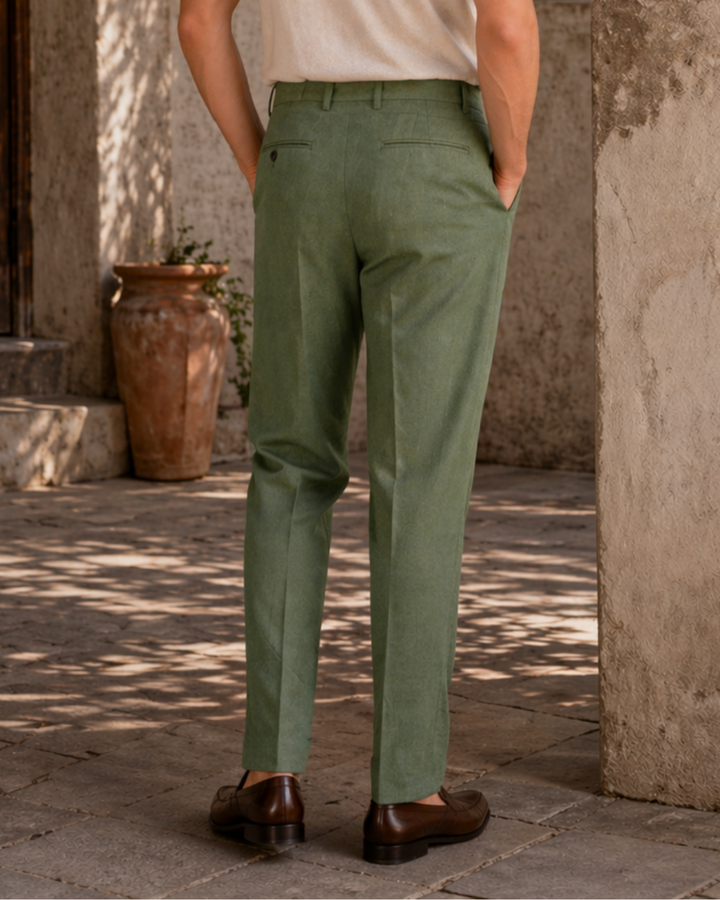 Pantalón Sastre Verde Poliester