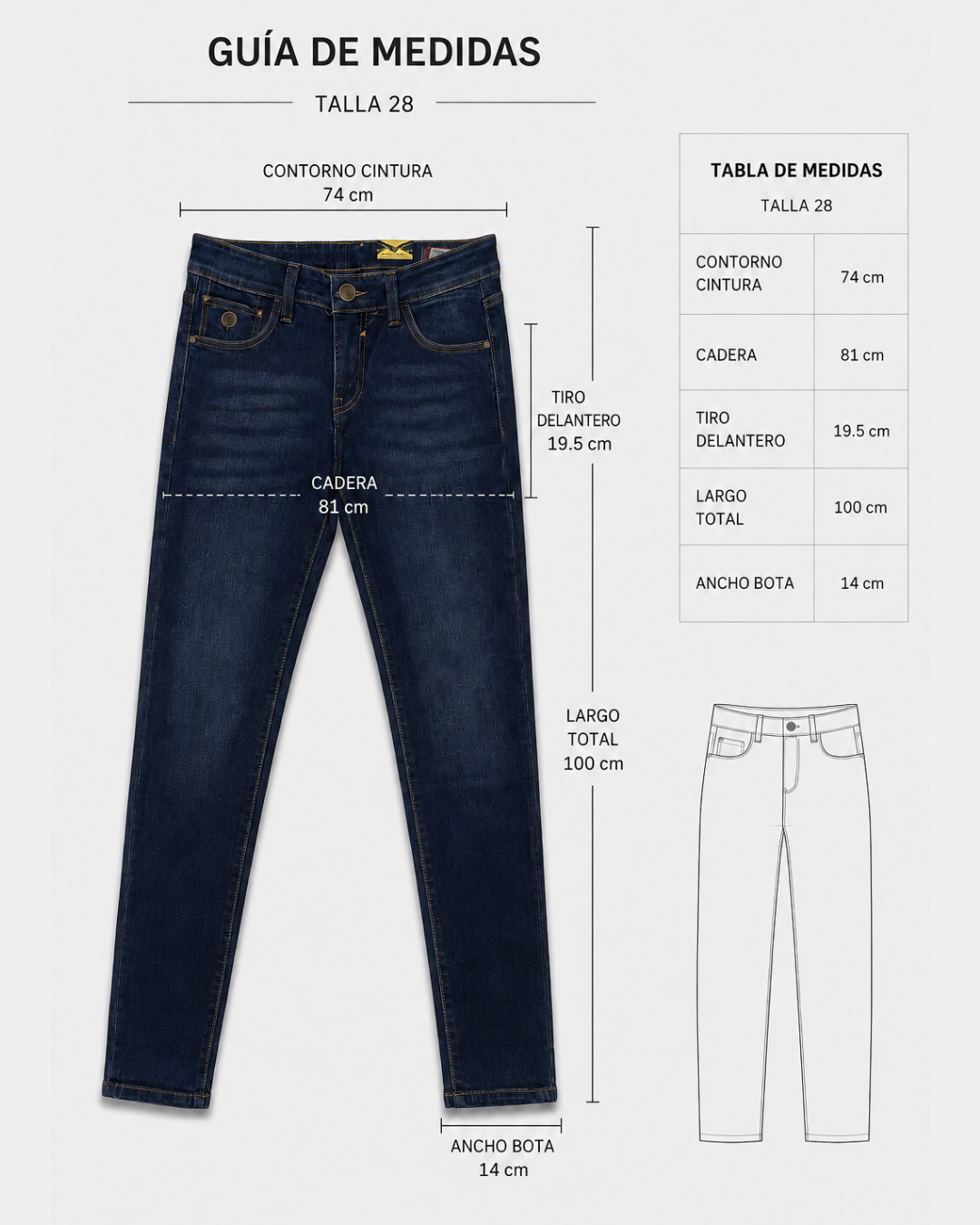 Jean Skinny Fit para Hombre Azul Oscuro | Purple Rain