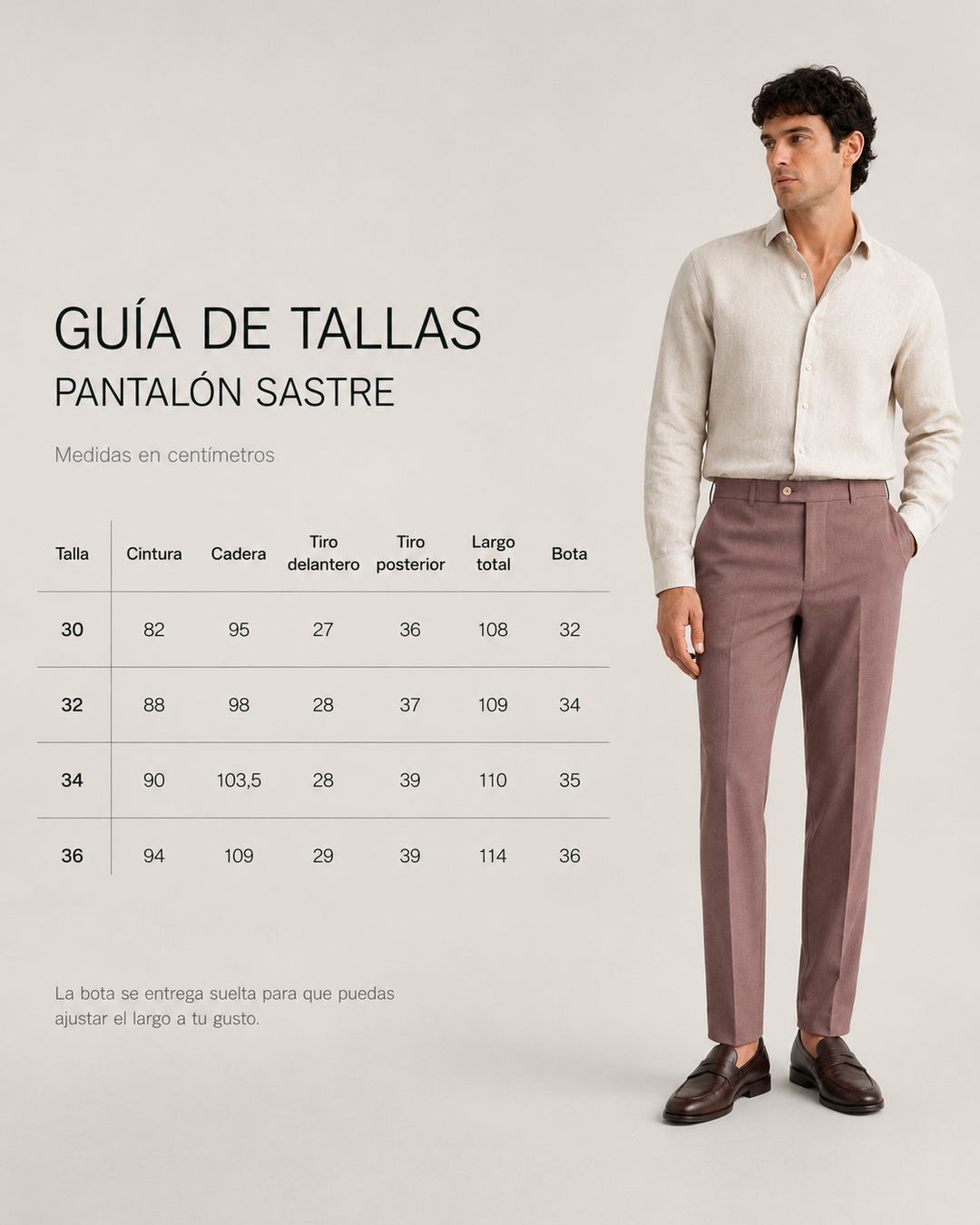 Pantalón Sastrero Textura Tipo Paño Café malva