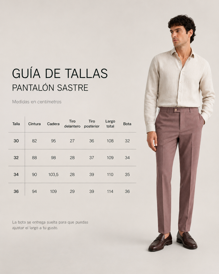 Pantalón Sastrero Textura Tipo Paño Café malva