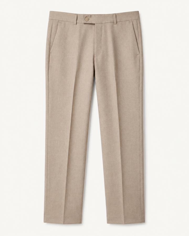Traje Hombre Slim Fit Tipo Paño con Coderas. Beige - Purple Rain