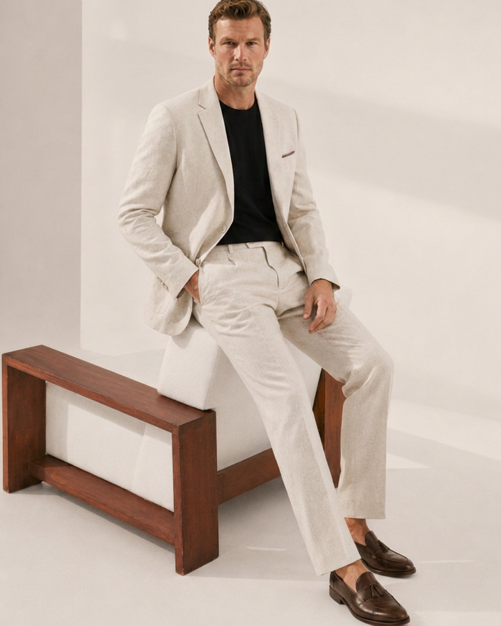 Traje Hombre Slim Fit en  Lino | Firenze Crudo