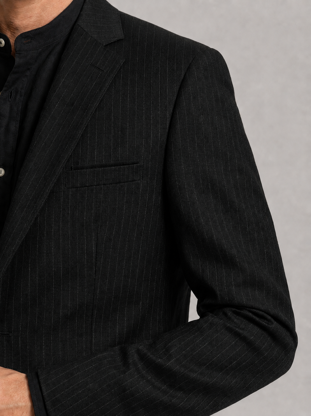 BLAZER hombre Negro con raya tiza Salvatore