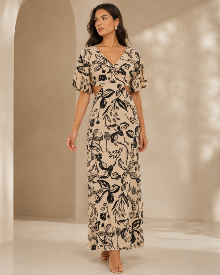 Vestido manga corta mujer