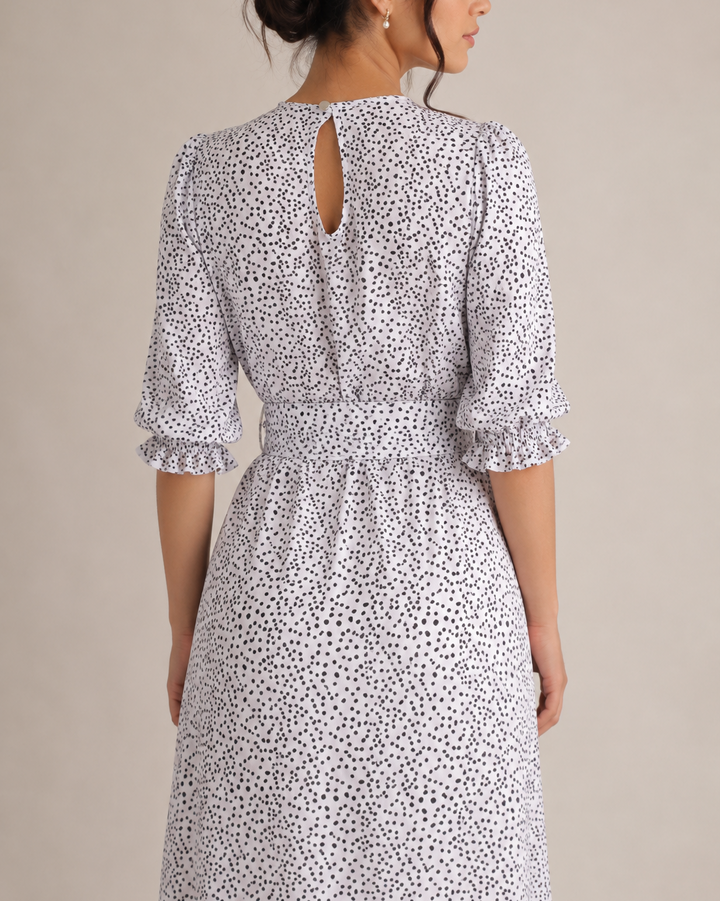 vestido midi estampado