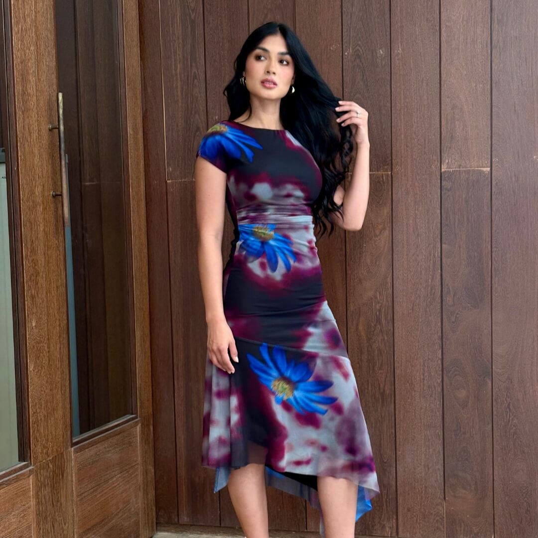 Vestido floral bloom - Purple Rain