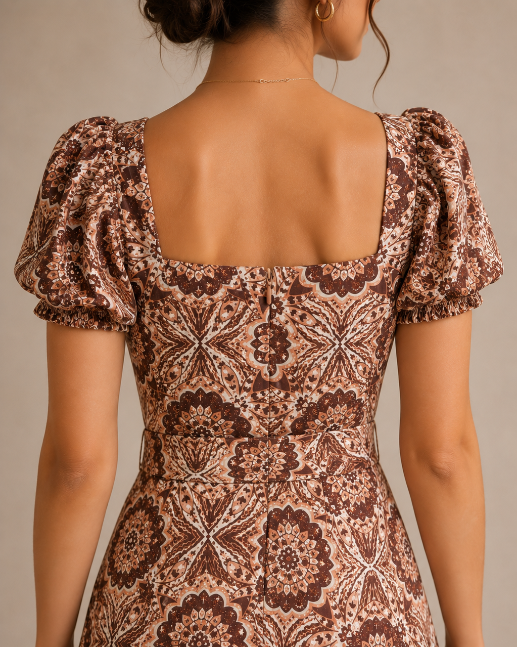 vestido estampado sofisticado