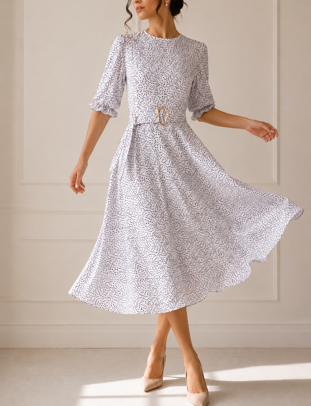 vestido midi elegante