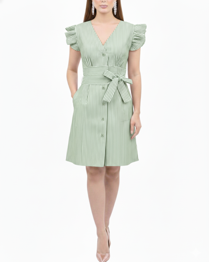 Vestido Rayas y Volantes